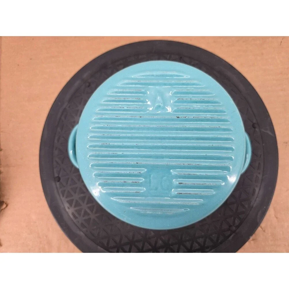 Le Creuset Paris Blue Turquoise Vintage Dutch Oven Small Sz A